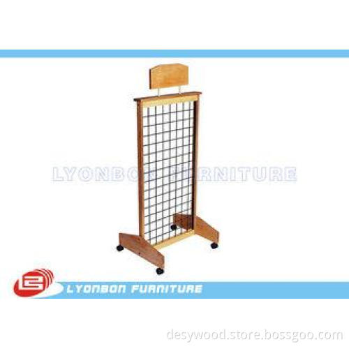 Mobile MDF Natural Wooden Display Stands With Casters , Cus